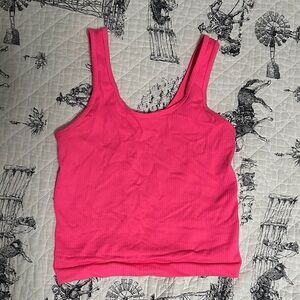 a new day Bright Pink Ribbed Tank Top